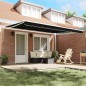 vidaXL Tenda Retrattile Manuale Nera 450 x 300 cm