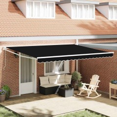 vidaXL Tenda Retrattile Automatica Nera 450x300 cm
