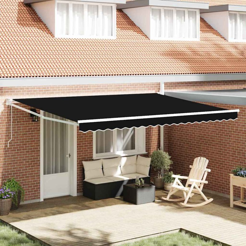 vidaXL Tenda Retrattile Automatica Nera 450x300 cm