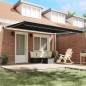 vidaXL Tenda da sole automatica retrattile nera 450x300 cm vidaXL Tenda da sole automatica retrattile nera 450x300 cm