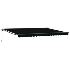 vidaXL Tenda Retrattile Nero 450x300 cm Poliestere e Alluminio