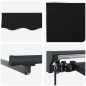 vidaXL Tenda Retrattile Nero 450x300 cm Poliestere e Alluminio