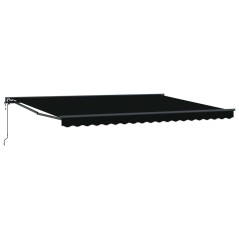 vidaXL Tenda Retrattile Nero 450x300 cm Poliestere