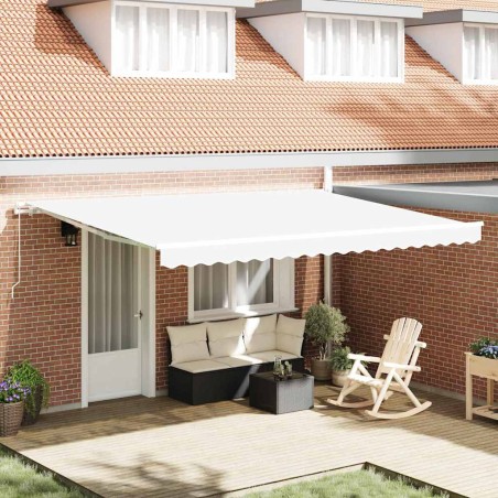 vidaXL Tenda Manuale Retrattile vitaXL Bianca 450 x 300 cm