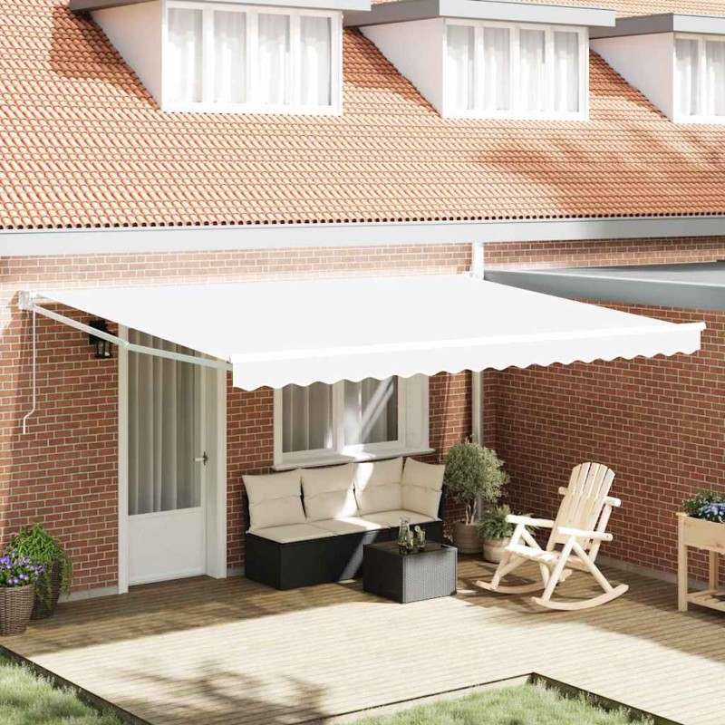 vidaXL Tenda da sole automatica retrattile bianca 450x300 cm vidaXL Tenda da sole automatica retrattile bianca 450x300 cm
