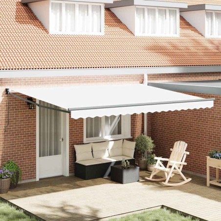 vidaXL Tenda da sole manuale retrattile bianca 450x300 cm
