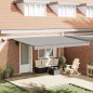 Tenda Retrattile Manuale vidaXL con Luce Grigia Chiara 450x300 cm Tenda Retrattile Manuale vidaXL con Luce Grigia Chiara 450x300 cm