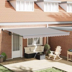 vidaXL Tenda da sole manuale retrattile grigio chiaro 450x300 cm