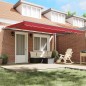 vidaXL Tenda Retrattile Rosso 450 × 300 cm Poliestere vidaXL Tenda Retrattile Rosso 450 × 300 cm Poliestere