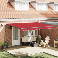 Tenda Manuale Retrattile vidaXL con LED Rossa 450x300 cm