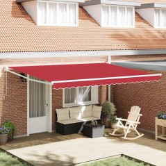 vidaXL Tenda Retrattile Manuale Rossa 450x300 cm