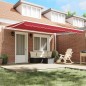 vidaXL Tenda Retrattile Manuale Rossa 450x300 cm vidaXL Tenda Retrattile Manuale Rossa 450x300 cm