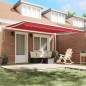 vidaXL Tenda da sole retrattile automatica rossa 450x300 cm vidaXL Tenda da sole retrattile automatica rossa 450x300 cm