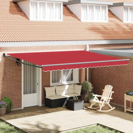 vidaXL Tenda Retrattile Manuale Rossa 450x300 cm