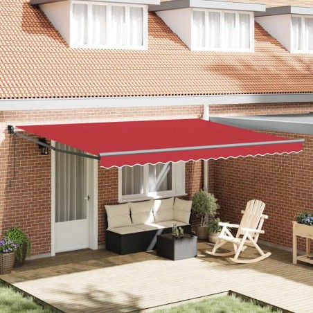 vidaXL Tenda da Sole Retrattile Automatica Rossa 450x300 cm