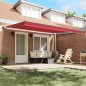 vidaXL Tenda da Sole Retrattile Automatica Rossa 450x300 cm vidaXL Tenda da Sole Retrattile Automatica Rossa 450x300 cm