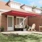 vidaXL Tenda Retrattile Rosso 450x300 cm Poliestere vidaXL Tenda Retrattile Rosso 450x300 cm Poliestere