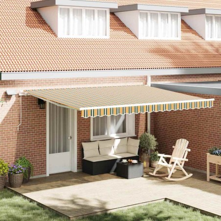 vidaXL Tenda manuale with Verde e giallo 450 × 300 cm Verde e giallo