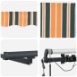 vidaXL Tenda Retrattile Automatica con LED Verde e Giallo 450x300 cm vidaXL Tenda Retrattile Automatica con LED Verde e Giallo 450x300 cm