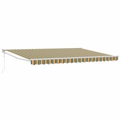vidaXL Tenda Retrattile Automatica Verde e Gialla 450x300 cm