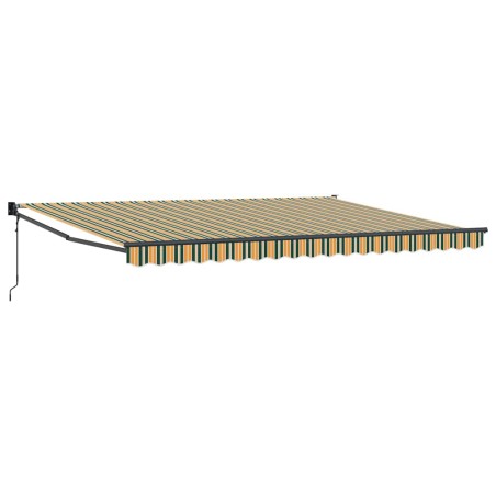 vidaXL Tenda da sole automatica retrattile verde e giallo 450x300 cm