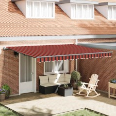vidaXL Tendone manuale arancione e marrone 450 × 350 cm Acrilico