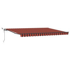 vidaXL Tenda Retrattile Automatica con LED Arancione e Marrone 450x350 cm