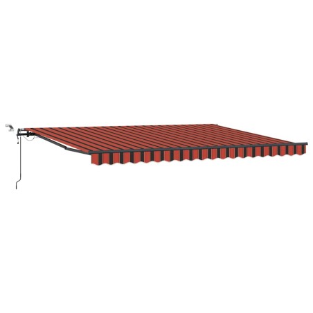 vidaXL Tenda Retrattile Automatica con LED Arancione e Marrone 450x350 cm