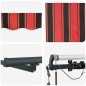 vidaXL Tenda Retrattile Automatica con LED Arancione e Marrone 450x350 cm vidaXL Tenda Retrattile Automatica con LED Arancione e Marrone 450x350 cm