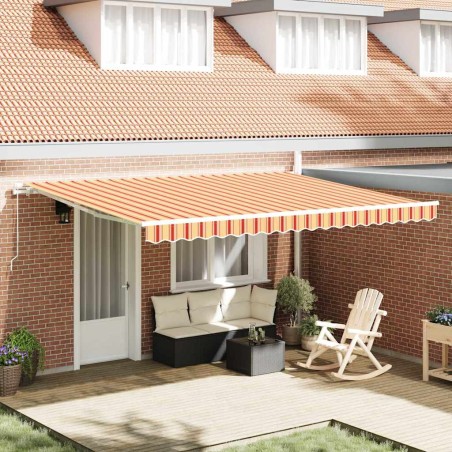 vidaXL Tendalino Manuale Estensibile Giallo e Arancio 450 x 350 cm