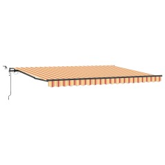 vidaXL Tenda Retrattile Automatica con LED Gialla e Arancione 450x350 cm