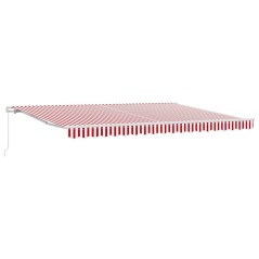 vidaXL Tenda Retrattile a Strisce Rosse e Bianche 450x350 cm