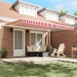 vidaXL Tenda Retrattile a Strisce Rosse e Bianche 450x350 cm vidaXL Tenda Retrattile a Strisce Rosse e Bianche 450x350 cm