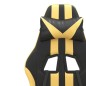 Sedia da Gaming Girevole con Poggiapiedi Nero e Oro Similpelle Sedia da Gaming Girevole con Poggiapiedi Nero e Oro Similpelle