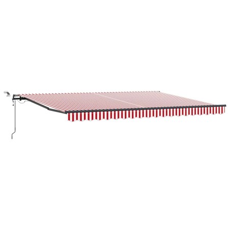 vidaXL Tenda Retrattile Automatica con LED a Strisce Rosse e Bianche 450x350 cm