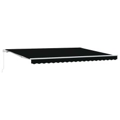 vidaXL Tenda da sole manuale retrattile Nera 450x350 cm