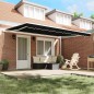 vidaXL Tenda da sole manuale retrattile Nera 450x350 cm vidaXL Tenda da sole manuale retrattile Nera 450x350 cm