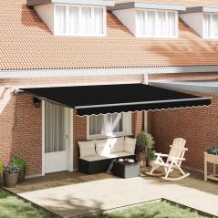 vidaXL Tenda Retrattile Automatica con LED Nera 450x350 cm
