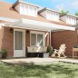 vidaXL Tenda Retrattile Manuale Bianca 450x350 cm vidaXL Tenda Retrattile Manuale Bianca 450x350 cm