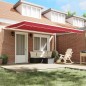 vidaXL Tenda Retrattile Manuale Rossa 450x350 cm vidaXL Tenda Retrattile Manuale Rossa 450x350 cm
