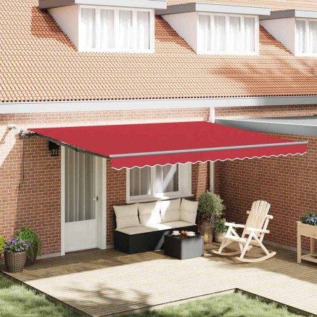 Tenda automatica retrattile vidaXL con LED Rossa 450x350 cm