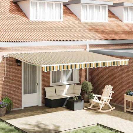 vidaXL Tenda Retrattile Verde e giallo 450 × 350 cm Verde e giallo