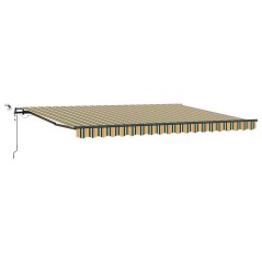 vidaXL Tenda Retrattile Automatica con LED Verde e Giallo 450x350 cm