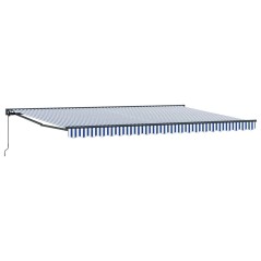 vidaXL Tenda Retrattile Blu e Bianco 500x300 cm