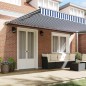vidaXL Tenda Retrattile Blu e Bianco 500x300 cm