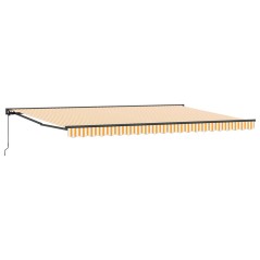 vidaXL Tenda Retrattile Arancione e bianco 500x300 cm