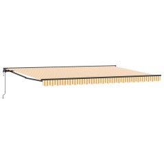 vidaXL Tenda Retrattile Arancione e bianco 500x300 cm