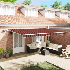 vidaXL Tenda Retrattile with Arancione e marrone 500 × 300 cm