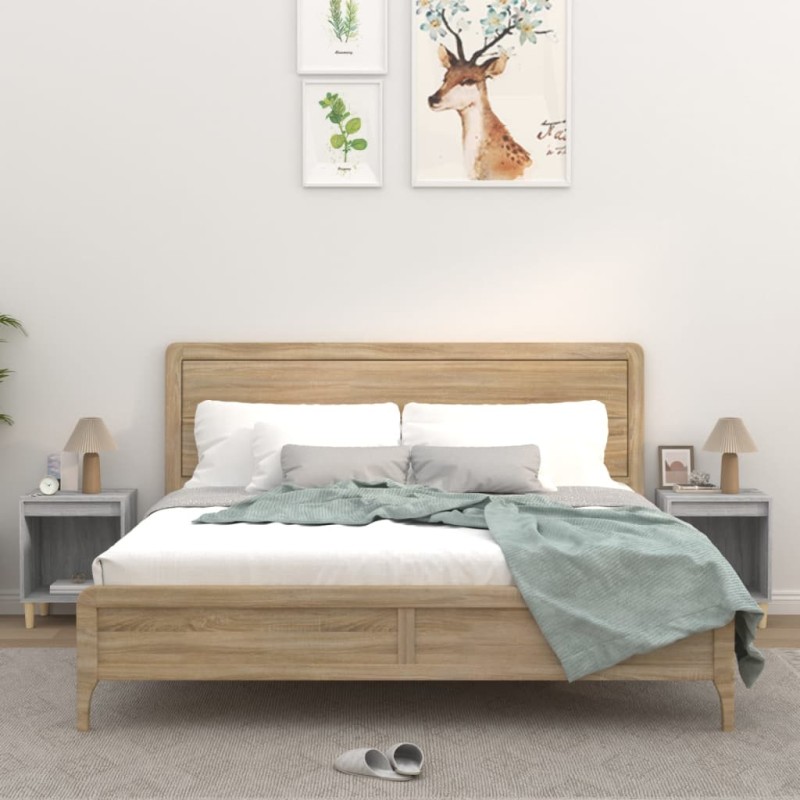 Comodino 2 pz Grigio Sonoma 40x35x50 cm Comodino 2 pz Grigio Sonoma 40x35x50 cm