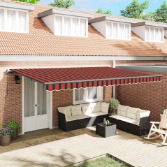 vidaXL Tenda Retrattile arancione e marrone 500 × 300 cm Acrilico
